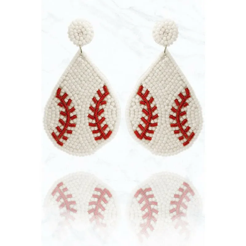 Beaded Teardrop Sport Earring