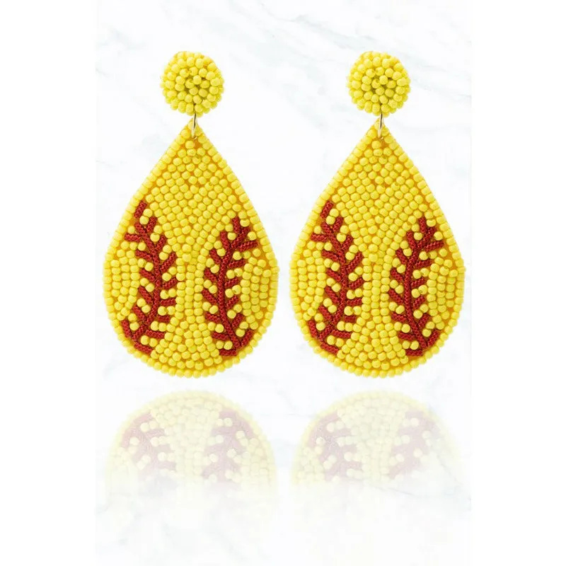 Beaded Teardrop Sport Earring