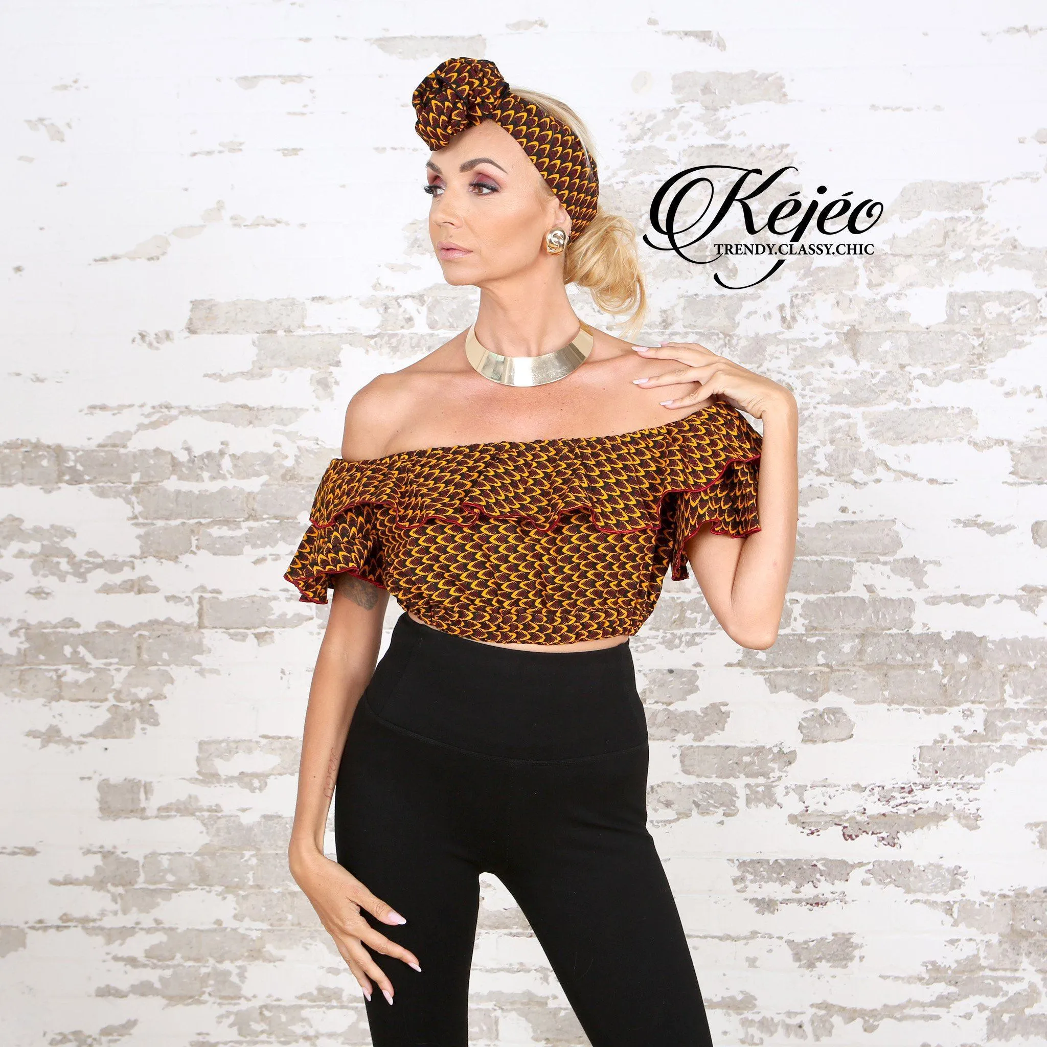 BENITA African Print Crop Top I