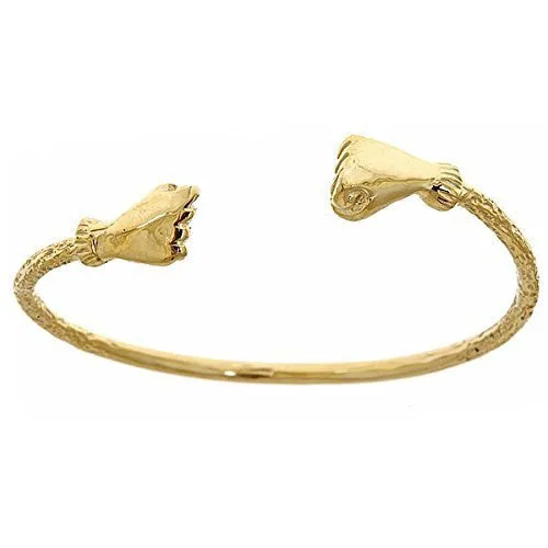 Better Jewelry 10K Yellow Gold BABY West Indian Bangle w. Fist Ends