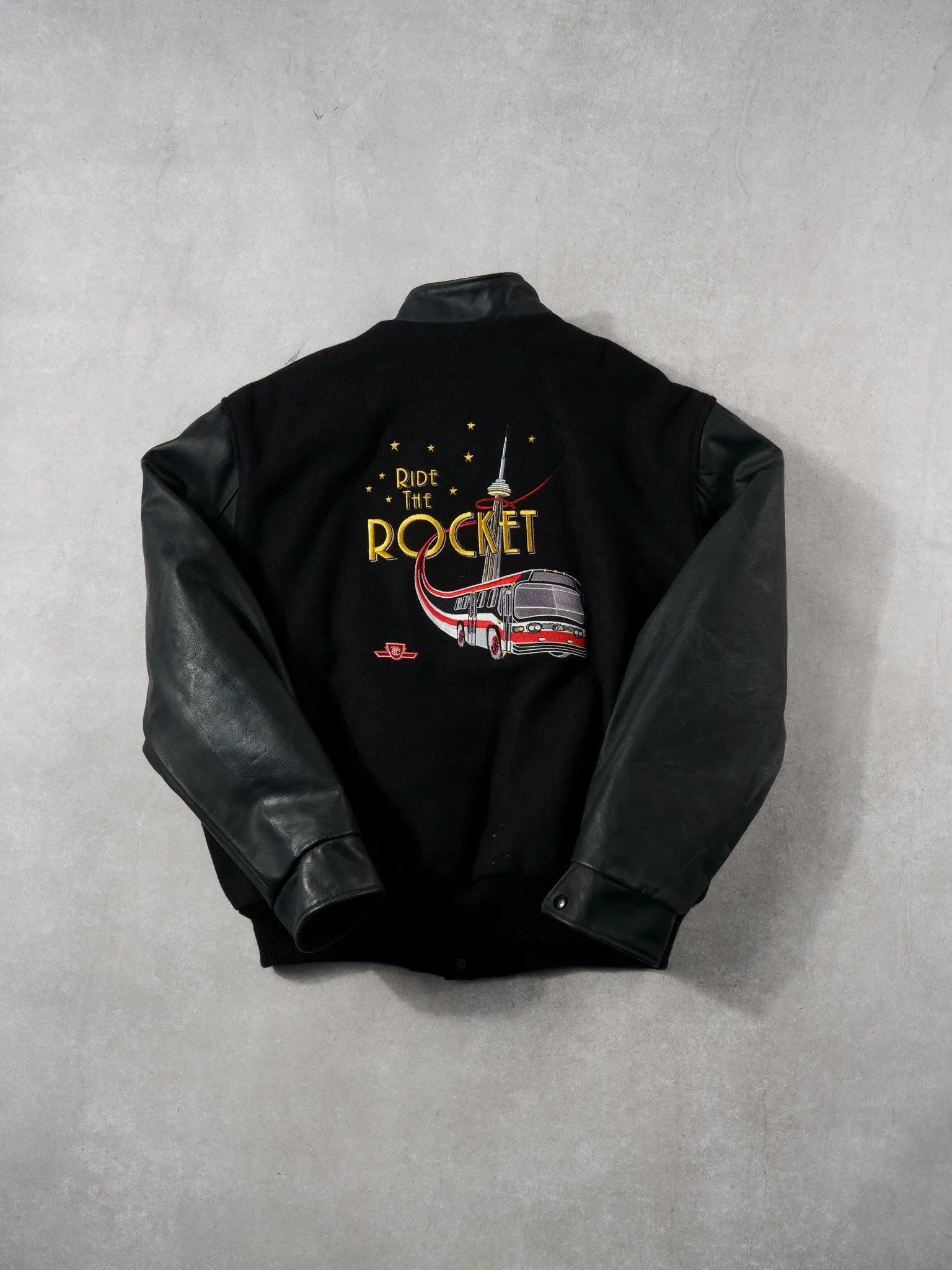 Black TTC Wheel Trans Ride The Rocket Bomber Jacket (L)