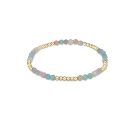 Blissful Pattern 2.5mm Gold & Gemstone Bracelet / Click for Selection