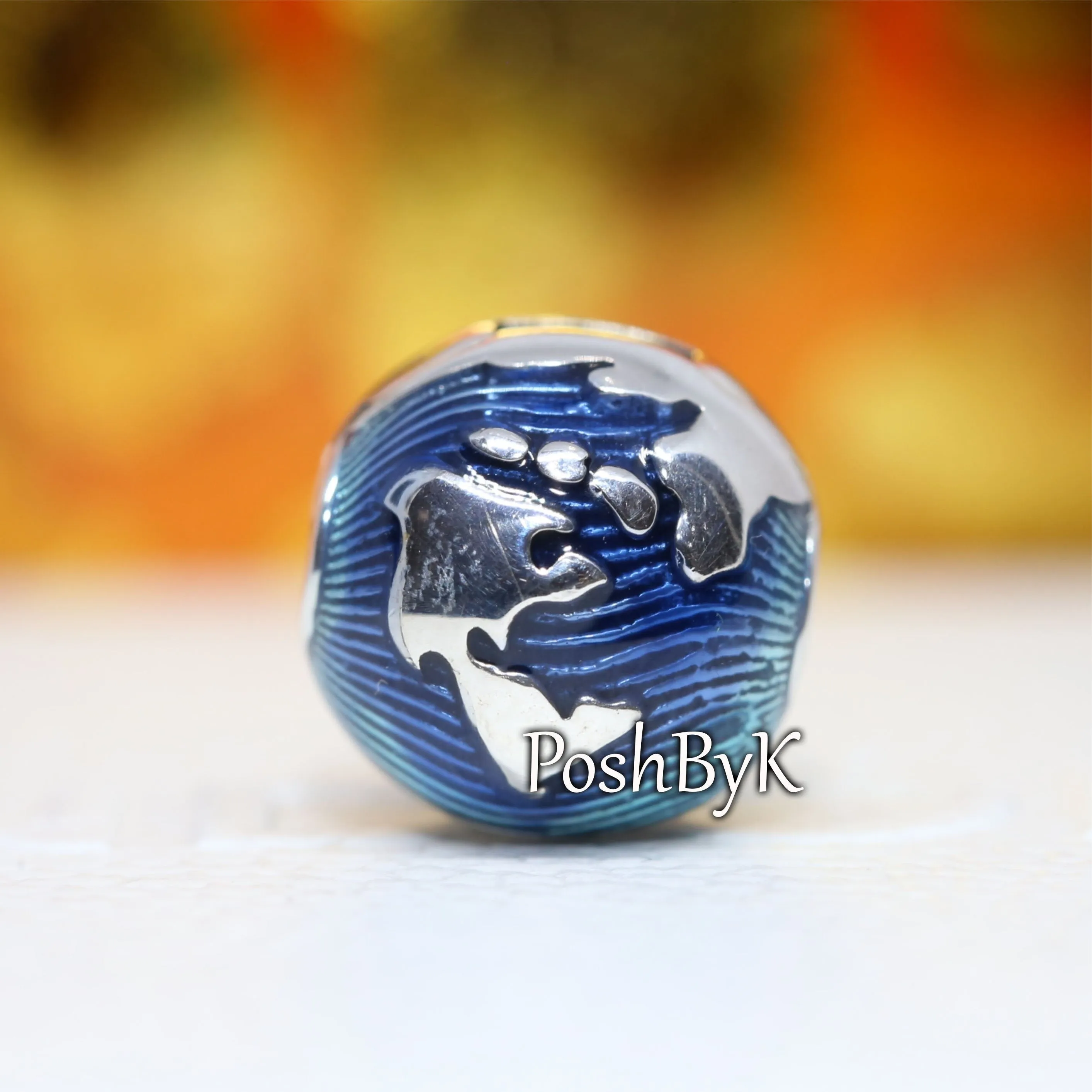 Blue Globe Clip Charm 799429C01