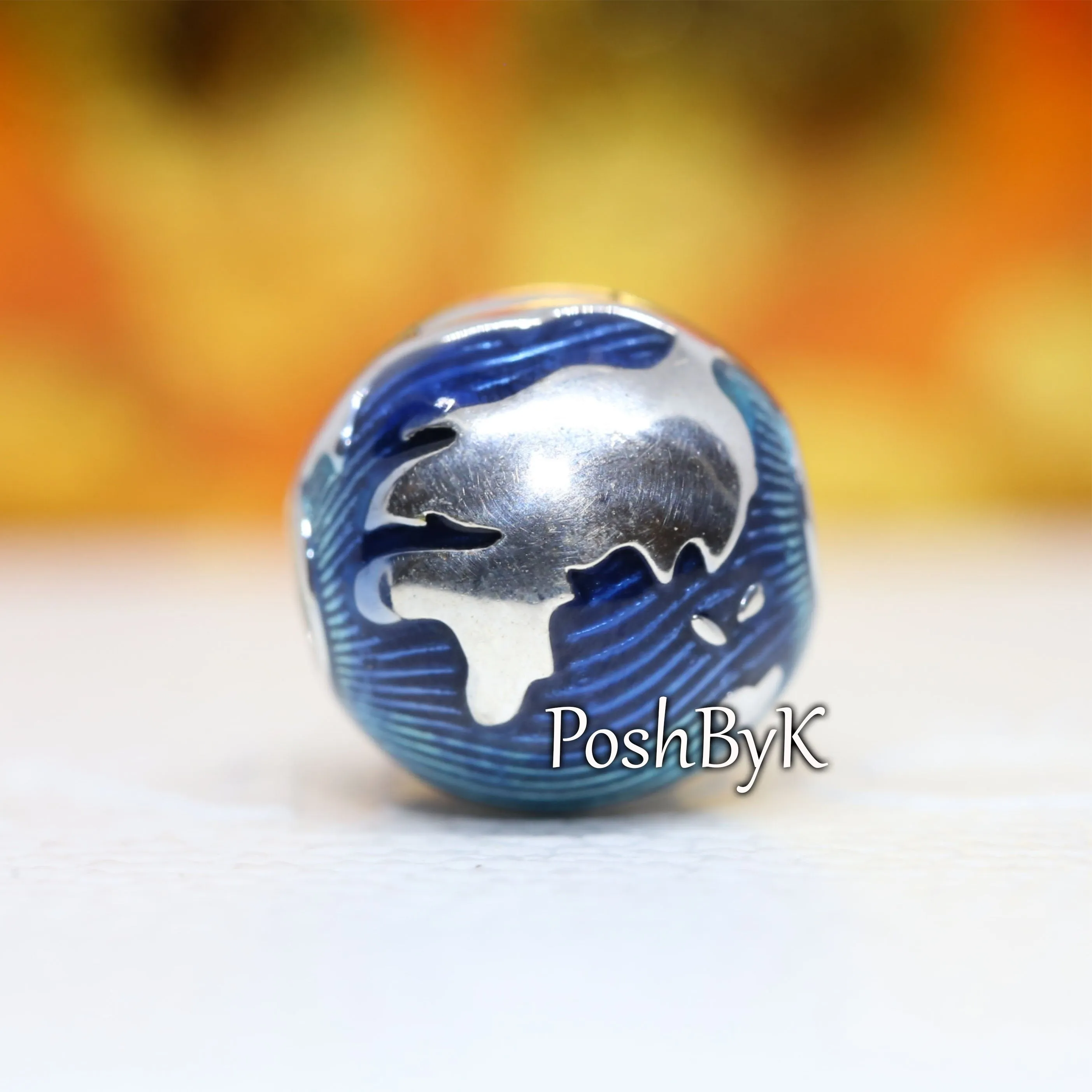 Blue Globe Clip Charm 799429C01