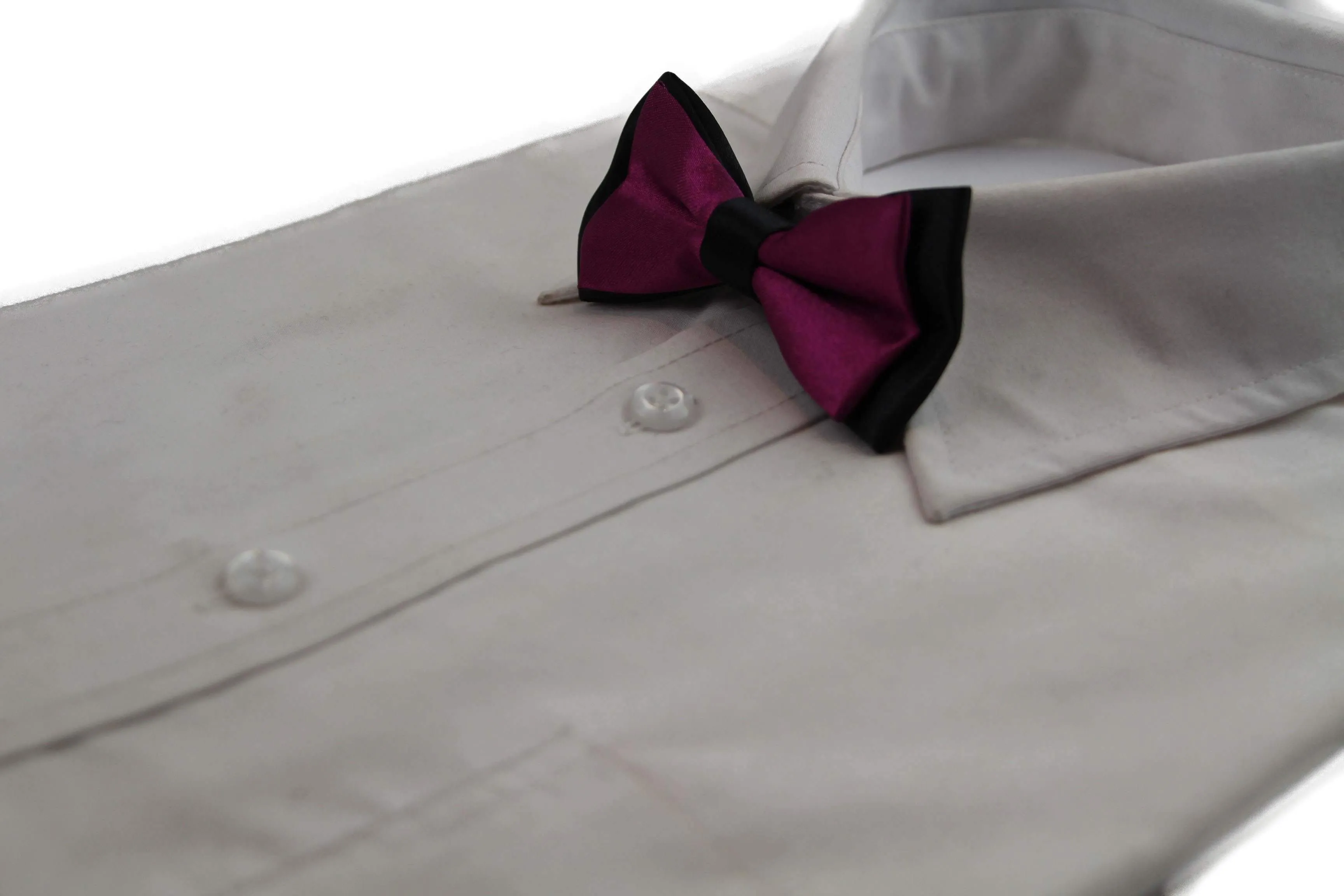 Boys Burgundy Two Tone Layer Bow Tie