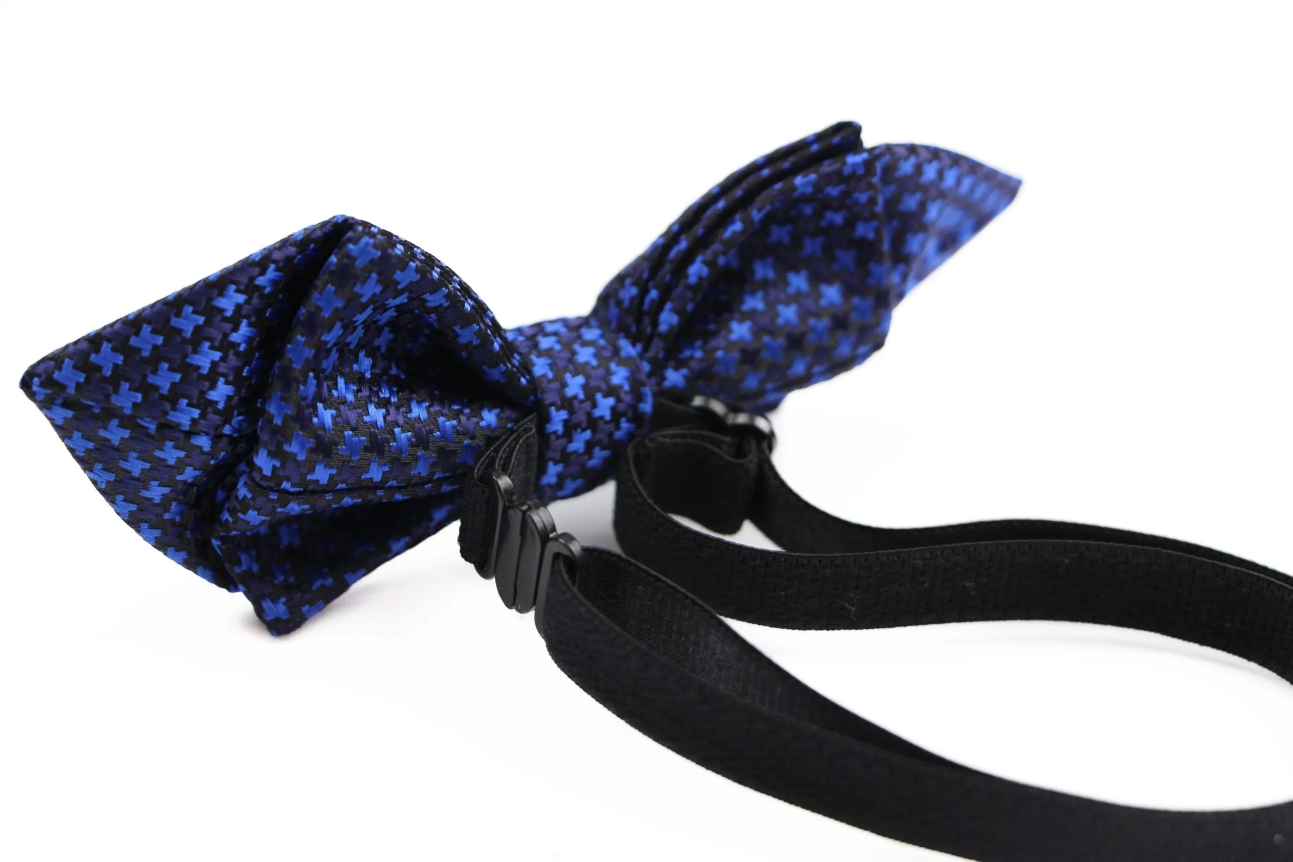 Boys Diamond Navy & Blue Crosses Patterned Cotton Bow Tie