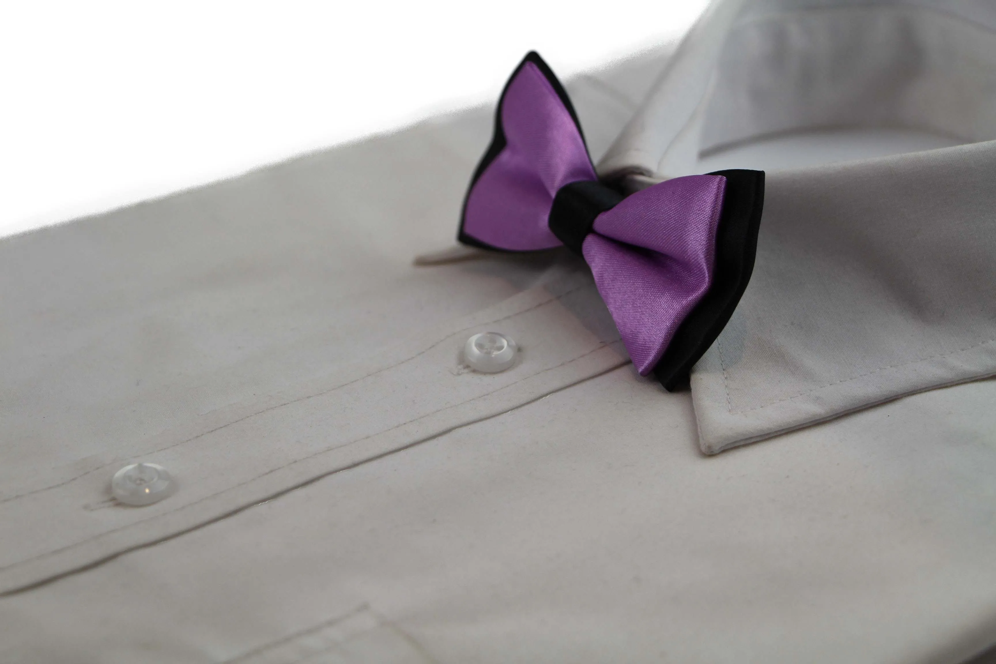 Boys Light Purple Two Tone Layer Bow Tie