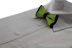 Boys Olive Green Two Tone Layer Bow Tie