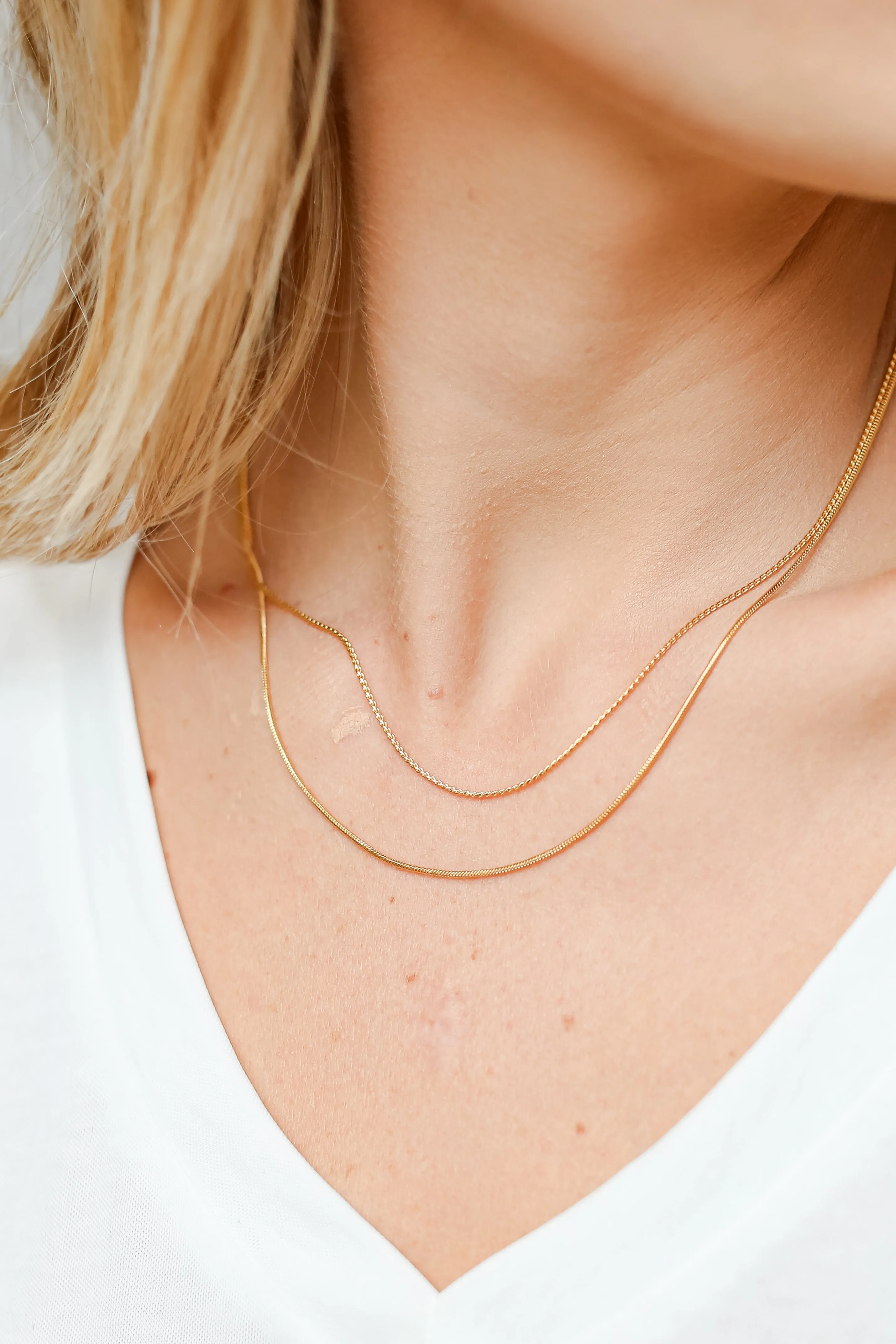 Brianna Gold Layered Chain Necklace