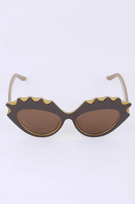 Brigitte Scalloped Cat Eye Sunglasses