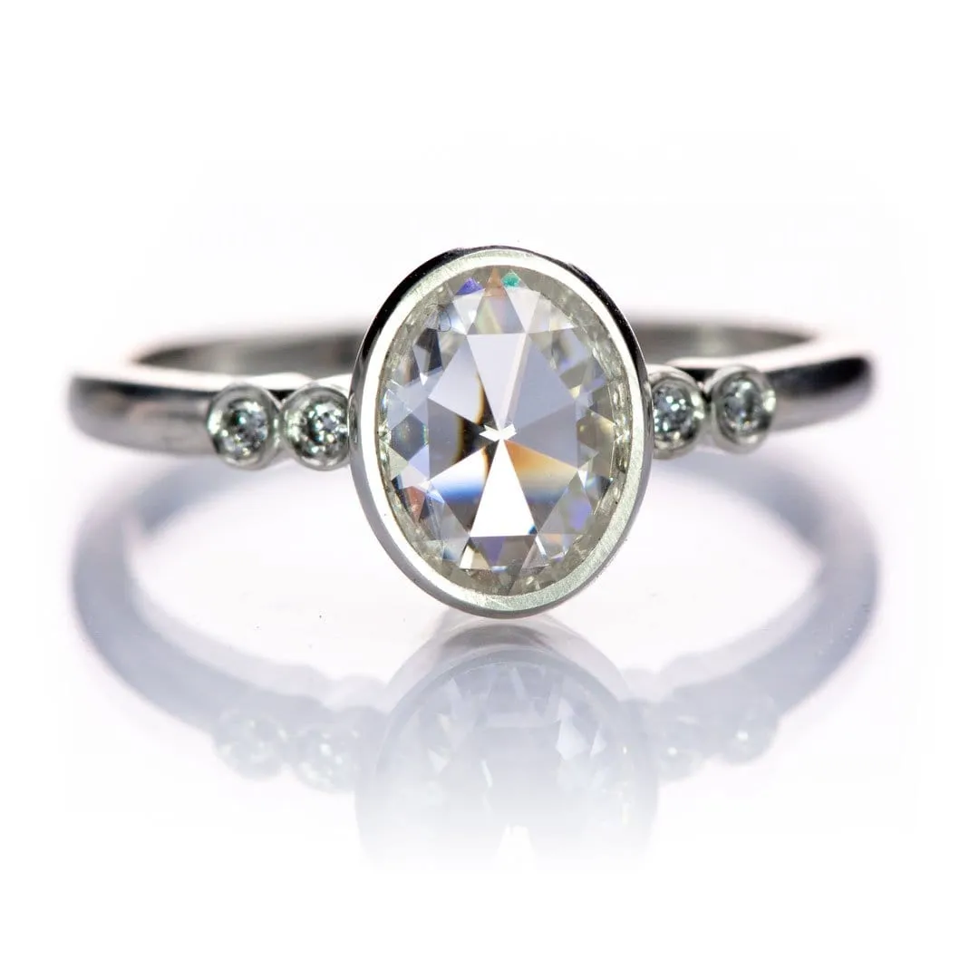 Brooklynn - Bezel Set Accented Engagement Ring with Side Stones - Setting only