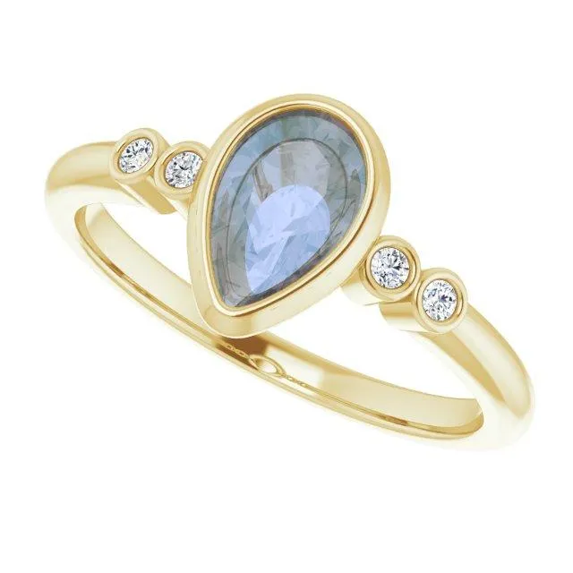 Brooklynn - Bezel Set Accented Engagement Ring with Side Stones - Setting only