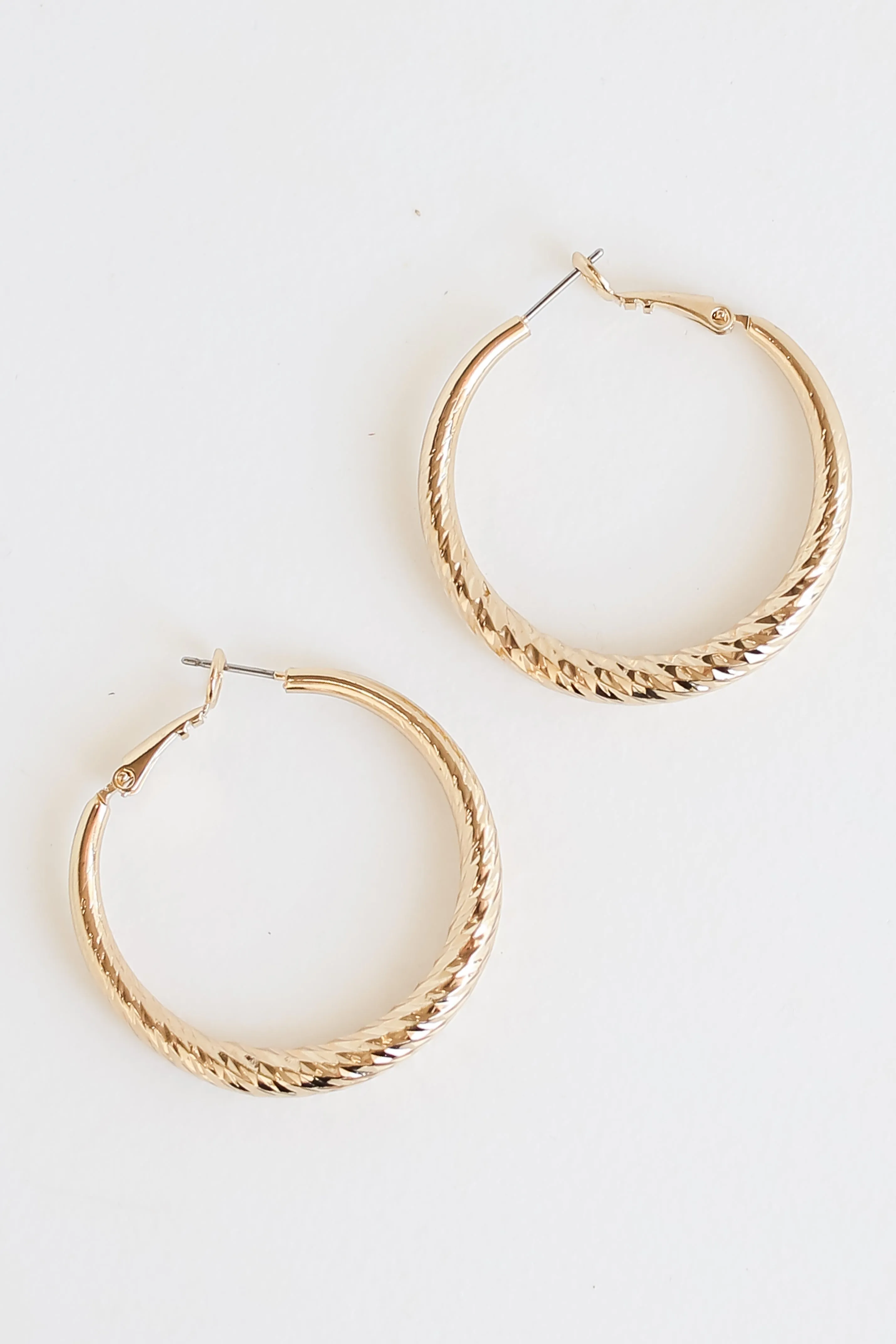 Brynn Gold Twisted Hoop Earrings