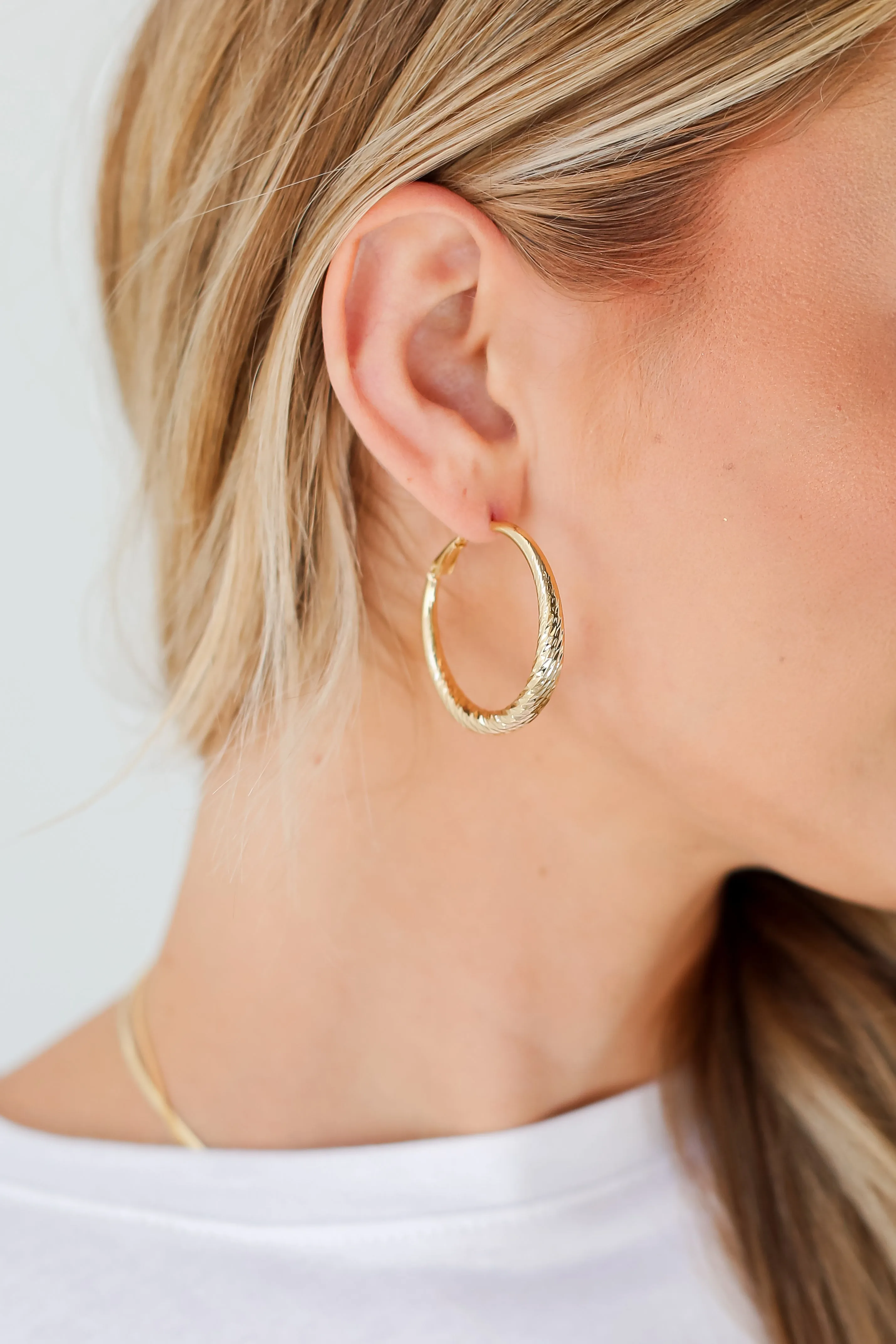 Brynn Gold Twisted Hoop Earrings