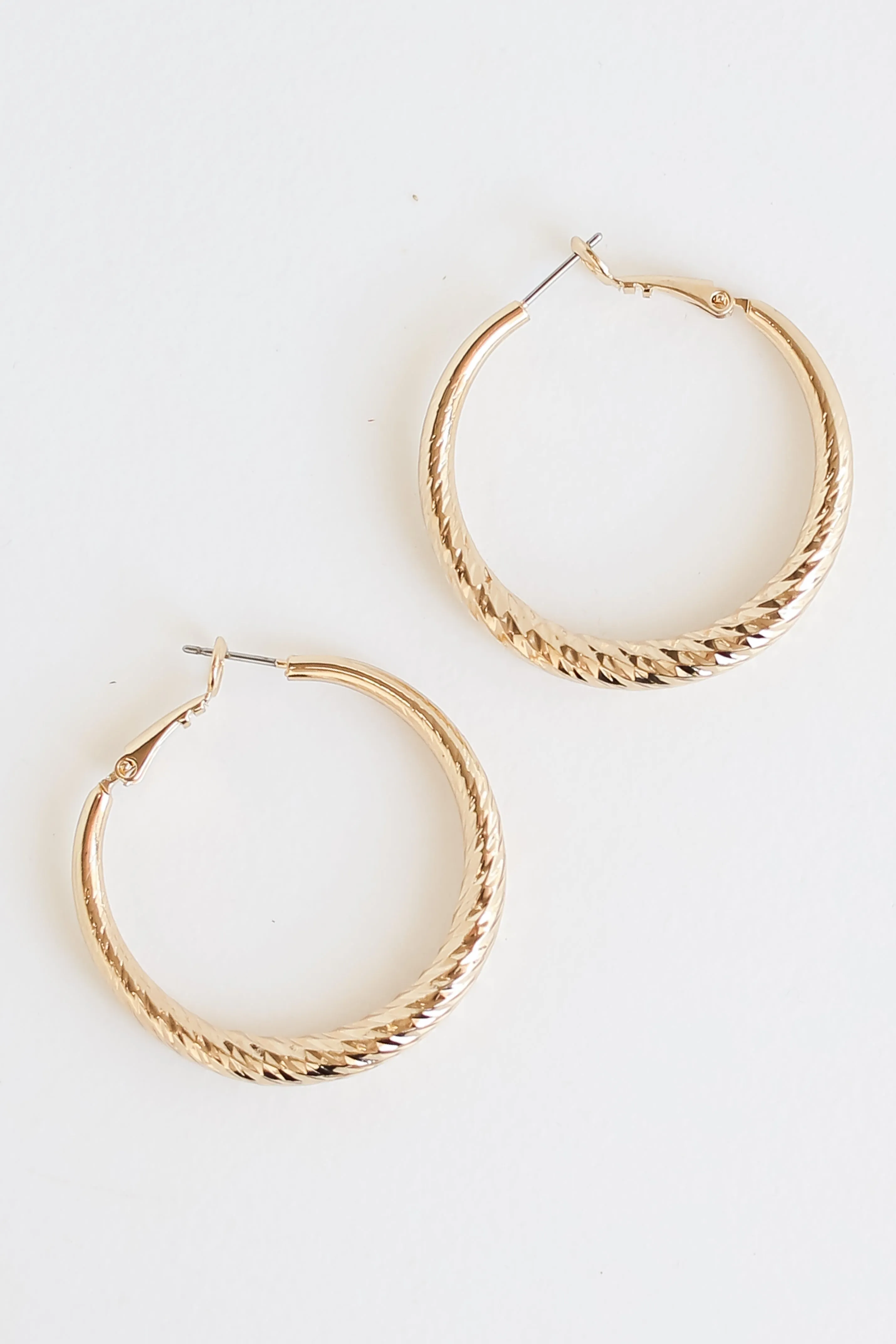 Brynn Gold Twisted Hoop Earrings