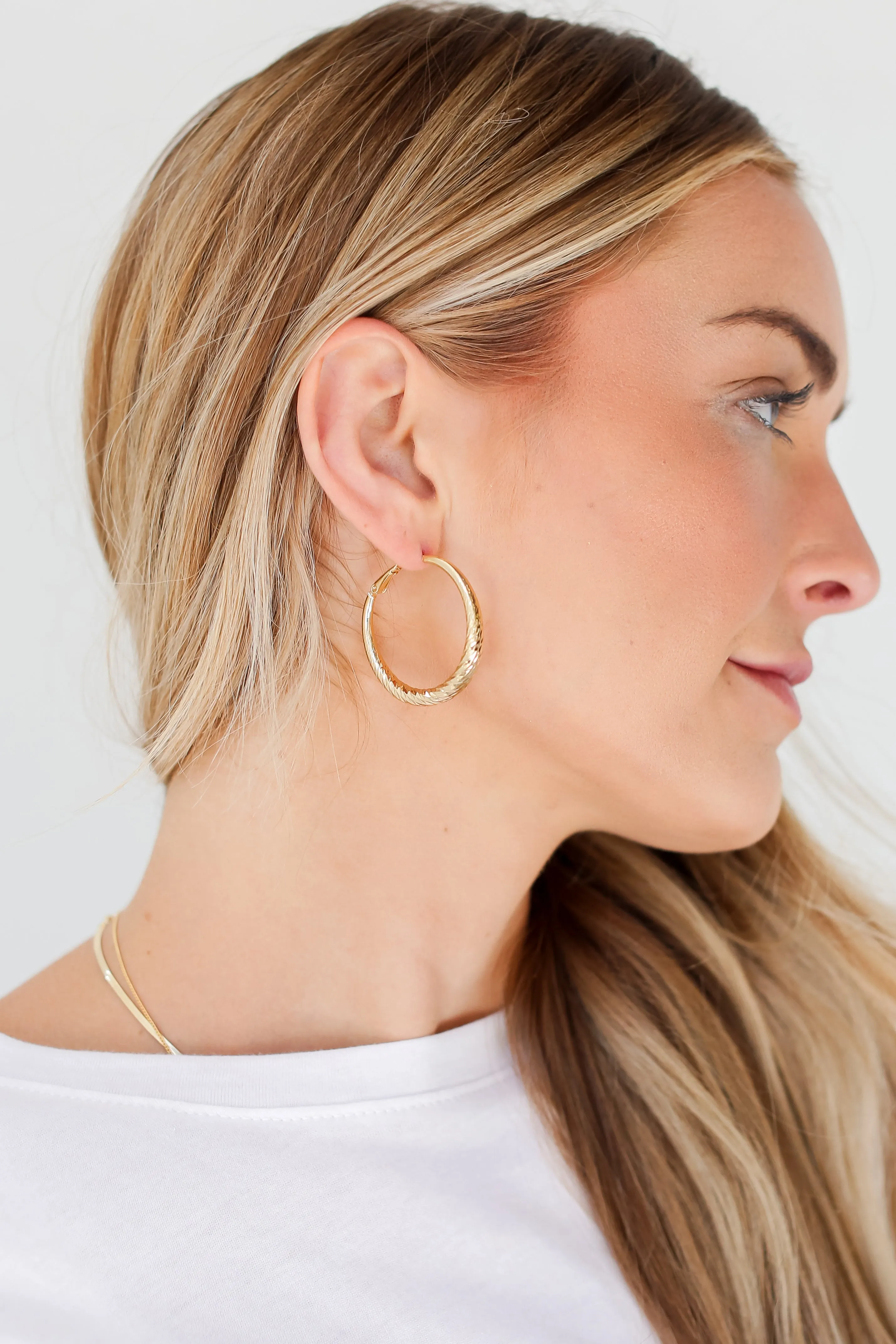 Brynn Gold Twisted Hoop Earrings