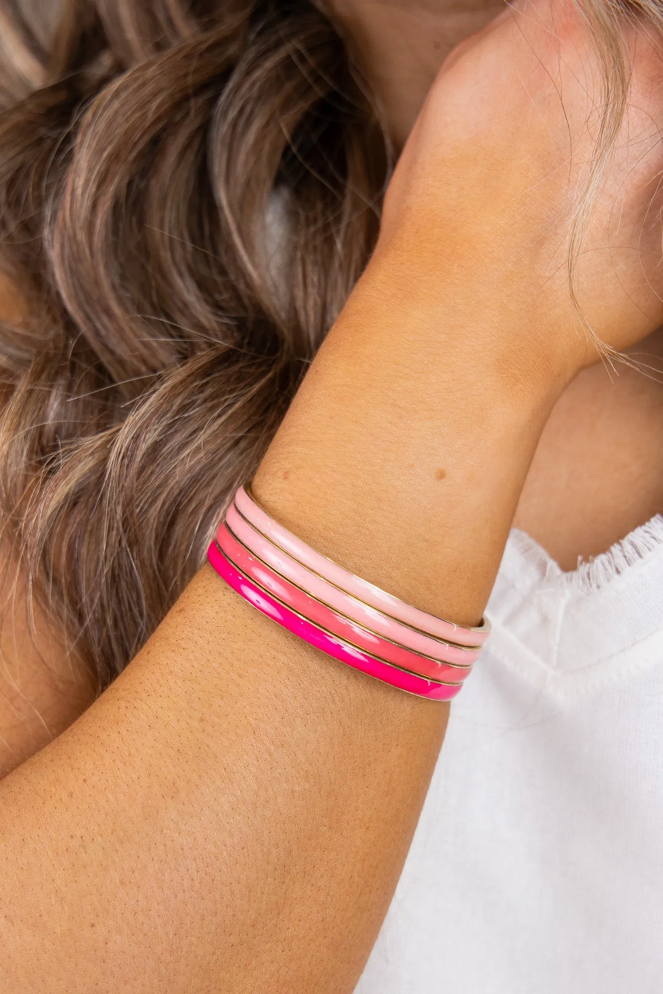 BudhaGirl Krishna Bracelets - Pink (Set of 4)