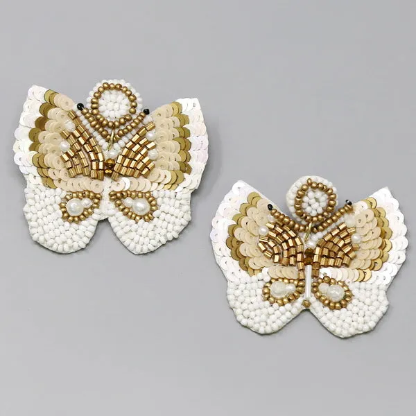 Butterfly Seed Beaded Earrings