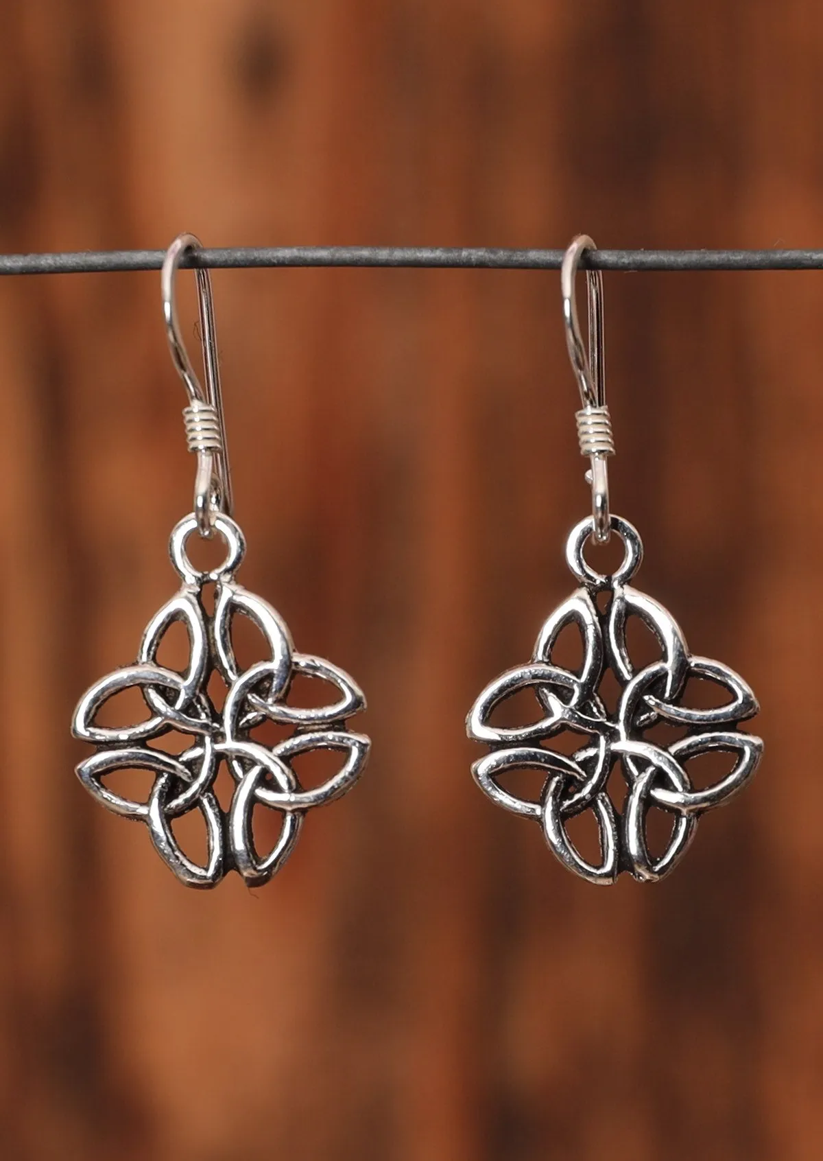 Celtic Clover Silver Earrings