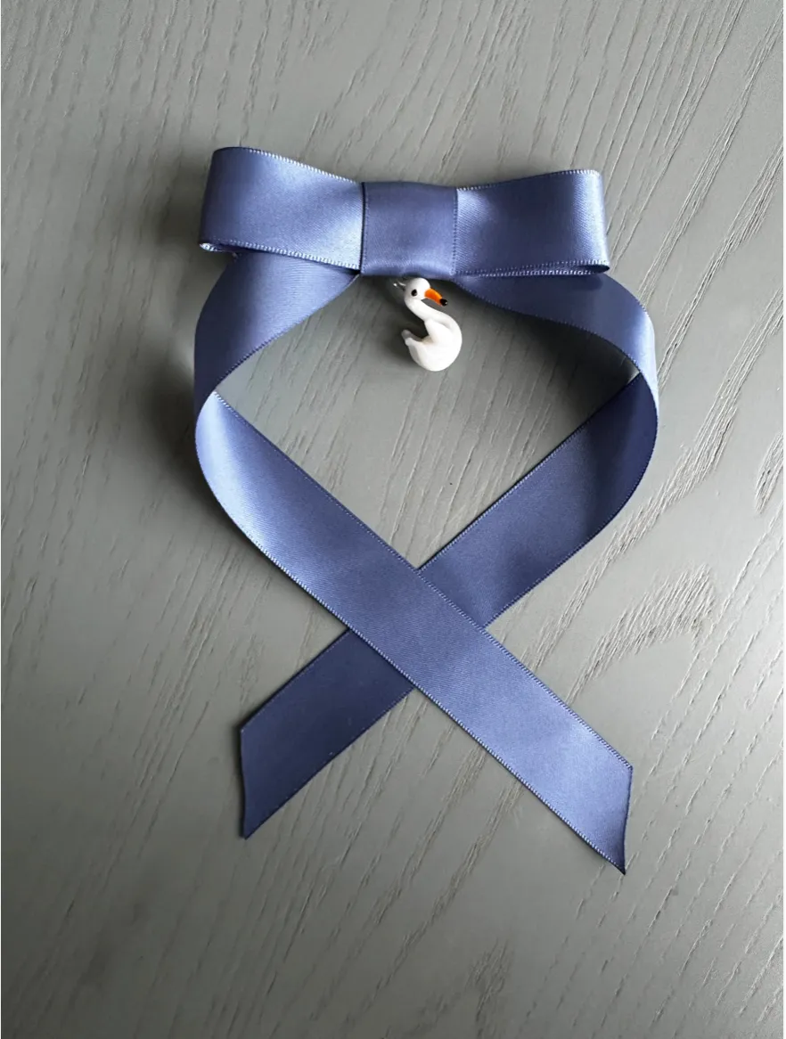 Charm Bow Clip - Periwinkle/Swan