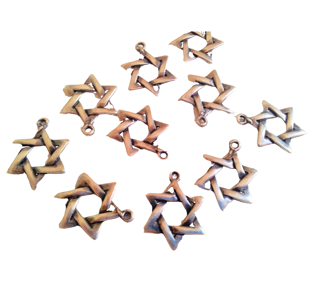 Charms for making jewels. Star of David Pendants. 10 pcs.