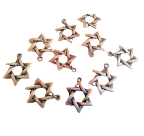 Charms for making jewels. Star of David Pendants. 10 pcs.