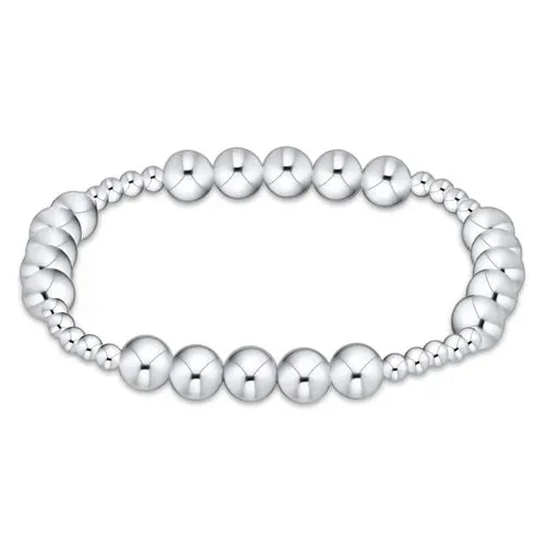 Classic Blissful Pattern 3mm Bead Bracelet- 6mm Sterling