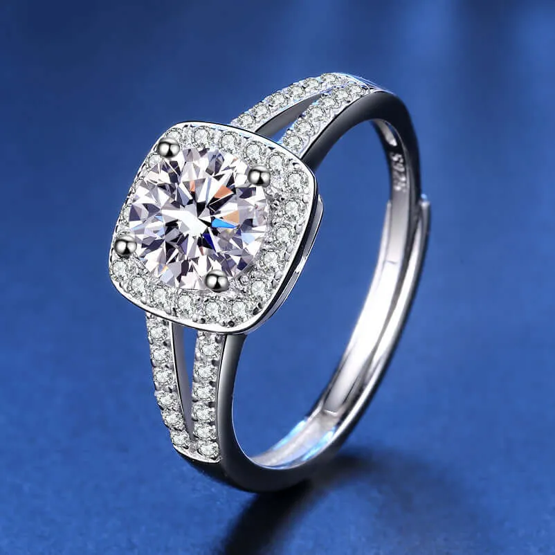 Classic Double Square Moissanite Ring