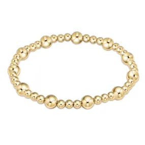 Classic Sincerity Pattern 6mm Bead Bracelet - Gold