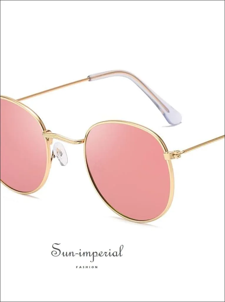 Classic Small Frame Round Sunglasses Women/menalloy Mirror Vintage Sun Glasses