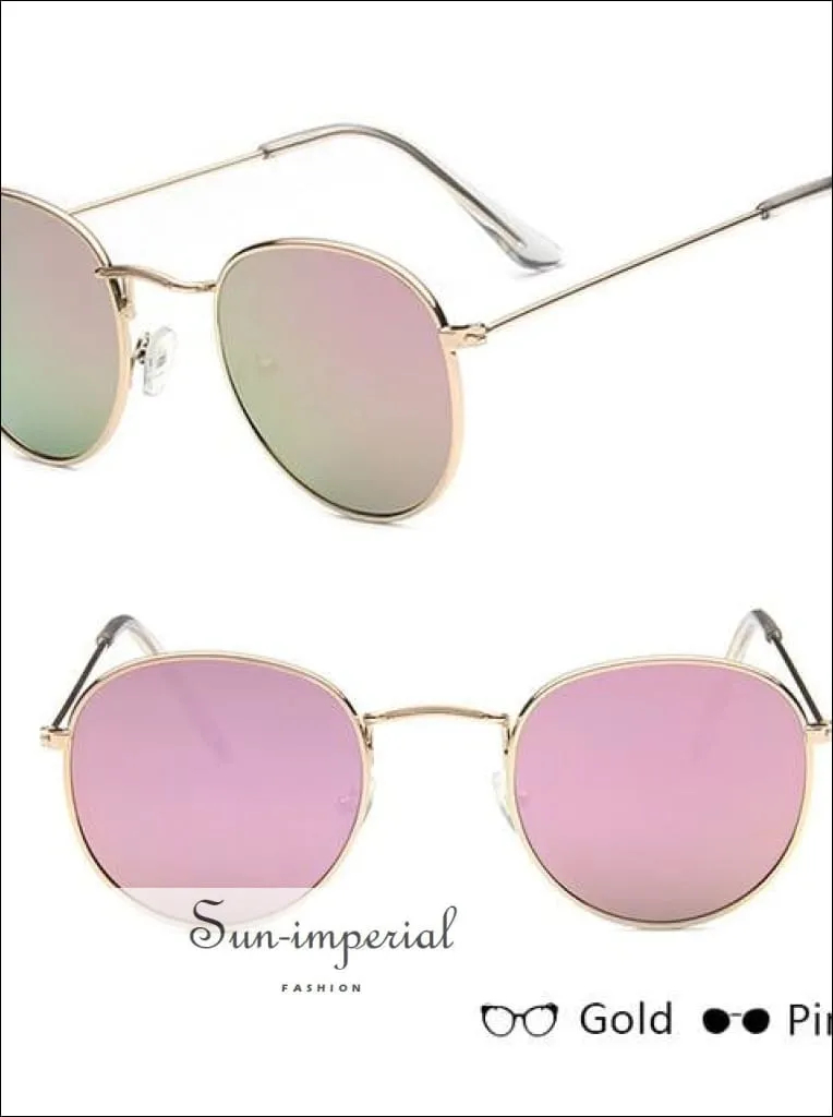 Classic Small Frame Round Sunglasses Women/menalloy Mirror Vintage Sun Glasses