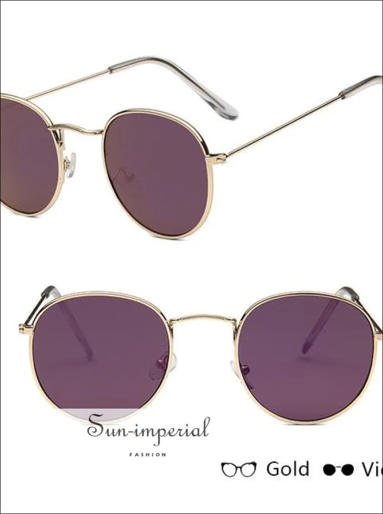 Classic Small Frame Round Sunglasses Women/menalloy Mirror Vintage Sun Glasses