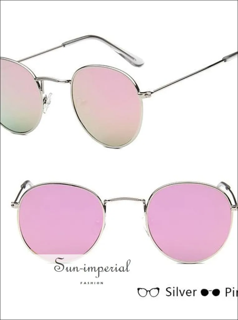 Classic Small Frame Round Sunglasses Women/menalloy Mirror Vintage Sun Glasses