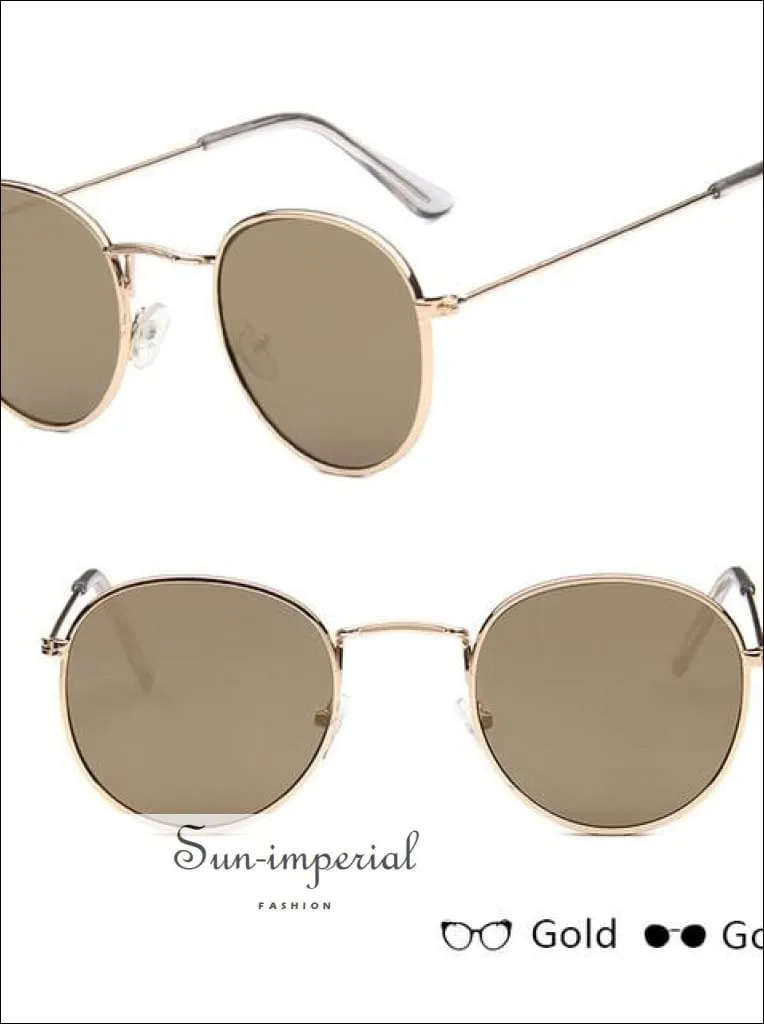 Classic Small Frame Round Sunglasses Women/menalloy Mirror Vintage Sun Glasses