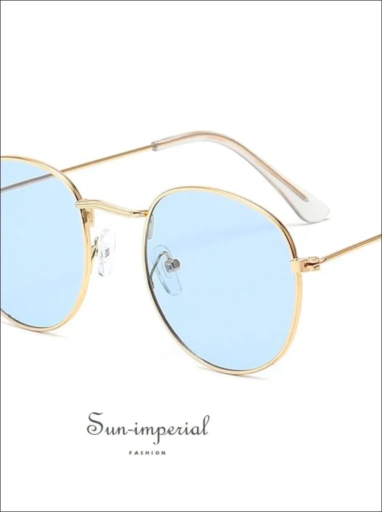 Classic Small Frame Round Sunglasses Women/menalloy Mirror Vintage Sun Glasses