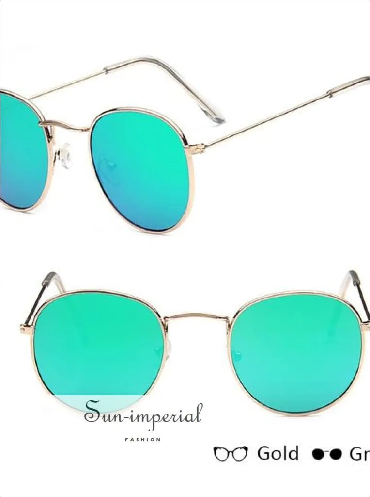 Classic Small Frame Round Sunglasses Women/menalloy Mirror Vintage Sun Glasses