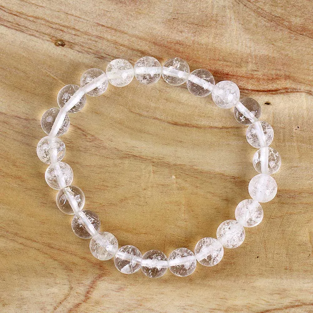 Clear Quartz Gemstone Power Bracelet 8mm