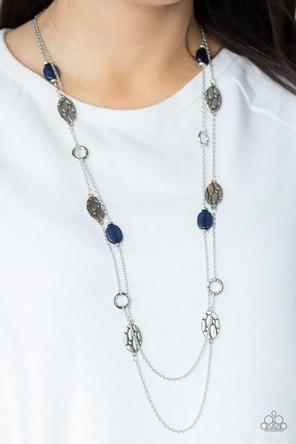 Cobble Creeks Blue and Silver Necklace - Paparazzi Accessories