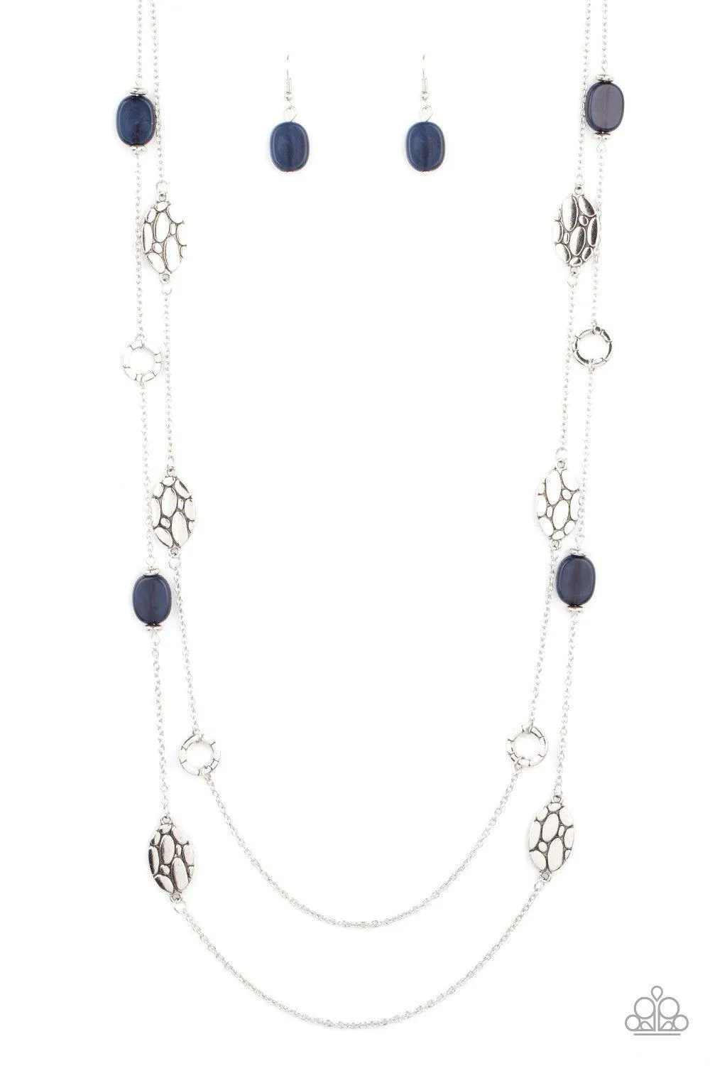 Cobble Creeks Blue and Silver Necklace - Paparazzi Accessories