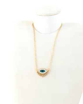 CRYSTAL EVIL EYE SHAPED PENDANT NECKLACE 2454 - قلادة