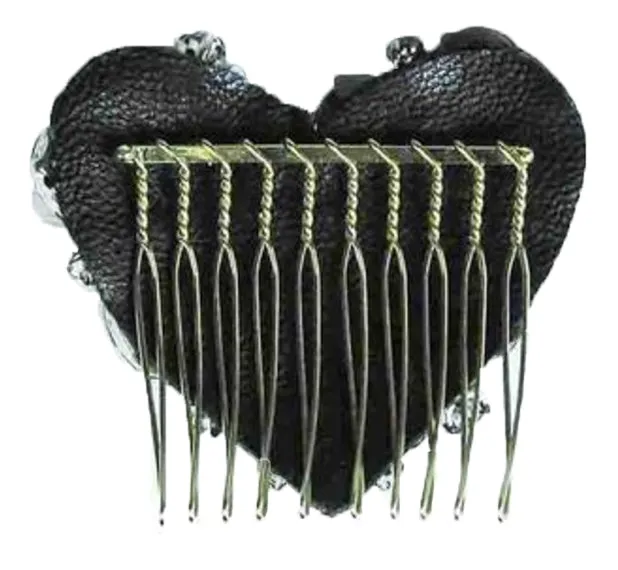 Crystal Heart - Womens Hair Pin/ Comb-Rhine Stone Embellished Accessory