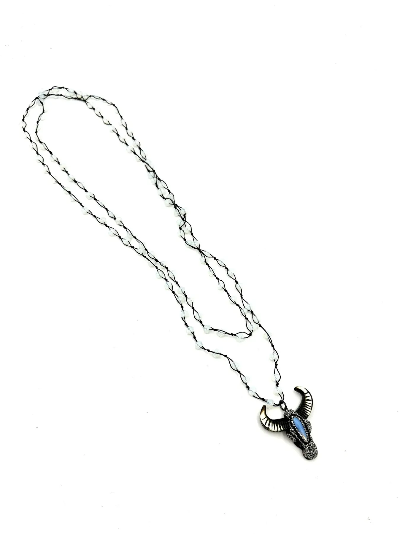 Crystal Steer Head Necklace