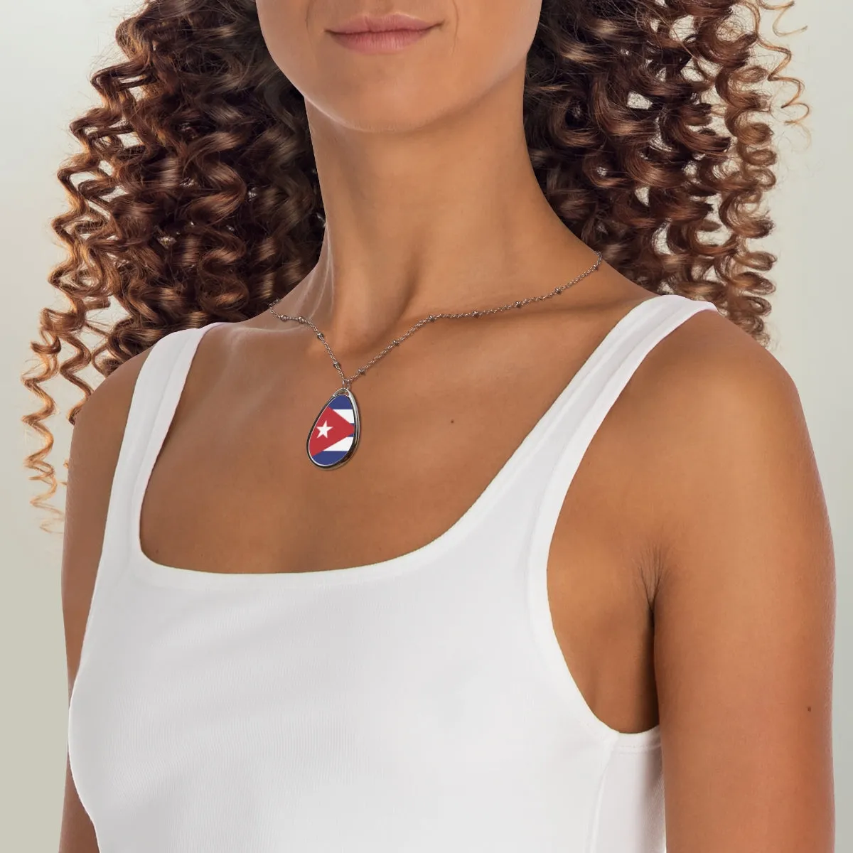 Cuba Flag Necklace / Patriotic Jewelry For Cuba Lovers