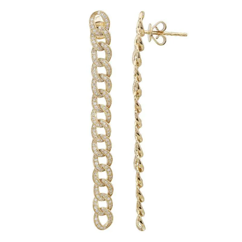 Cuban Chain Drop Earrings