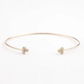 Dahlia Trio Diamond Open Cuff Bracelet