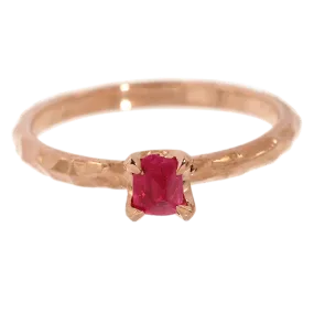 Dainty Red Spinel Crystal Ring