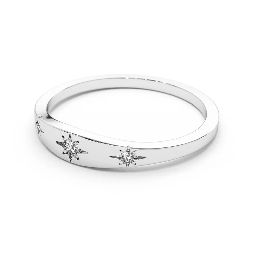 Dainty Star Lab Grown Diamond Wedding Band