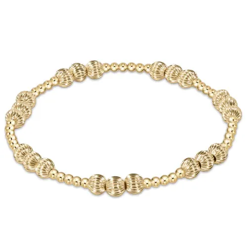 Dignity Joy Pattern 5mm Bead Bracelet - Gold