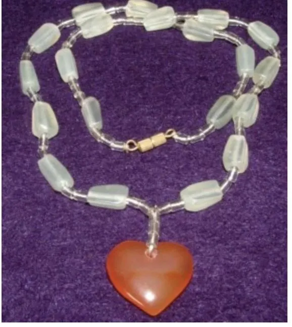 Elegant Chinese Jade Bead Necklace with Heart 16 (NJNECK-71