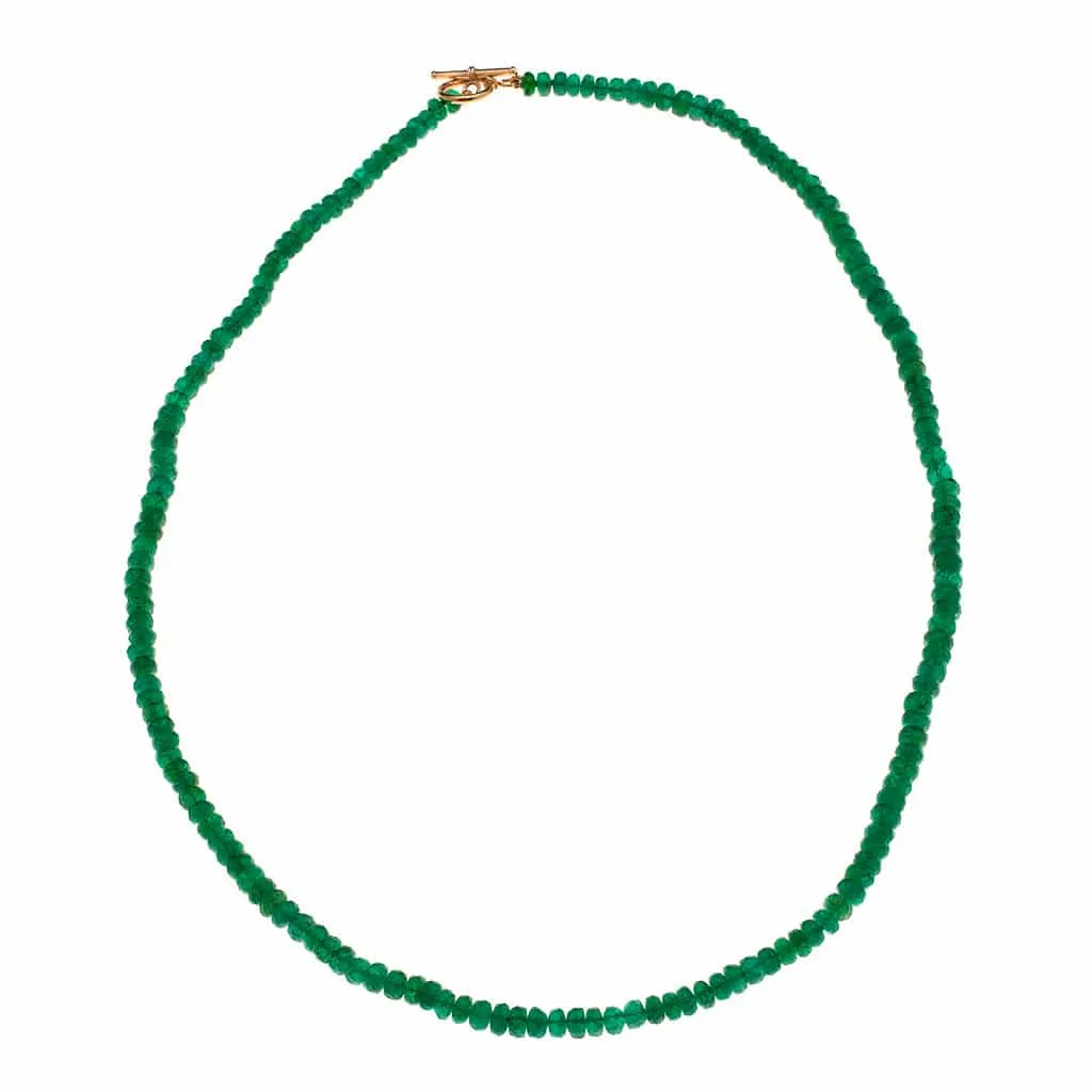 Emerald Beads & 14K w/ Toggle Clasp